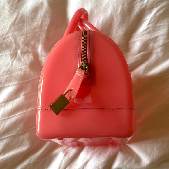 Furla Candy Bag Rubber Pink Top Handle - Picture 6 of 9